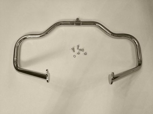 Chrome mustache crash bar harley engine guard road king touring flhr 09-16