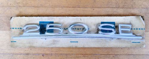 Mercedes benz 250se oem chrome trunk emblem badge- new old stock w108 w111