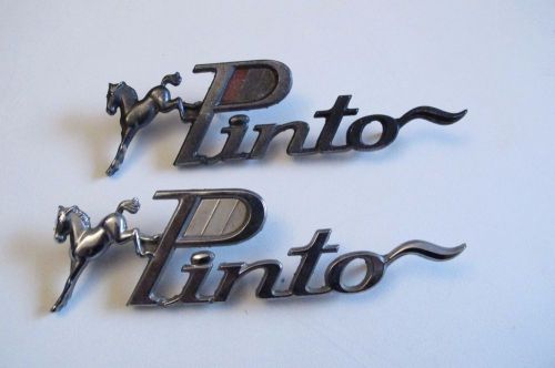 Vintage ford pinto metal emblem with metal stud attachments
