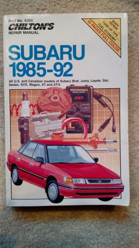 Chilton&#039;s repair manual subaru 1985-92