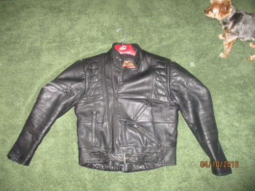 Black leather motorcycle jacket