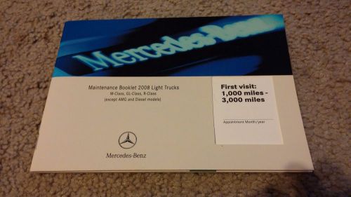 2008 light trucks m-class gl-class r mercedes service maintenance record booklet