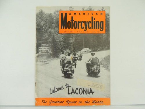 Vintage may 1952 american motorcycling magazine triumph harley-davidson l5341