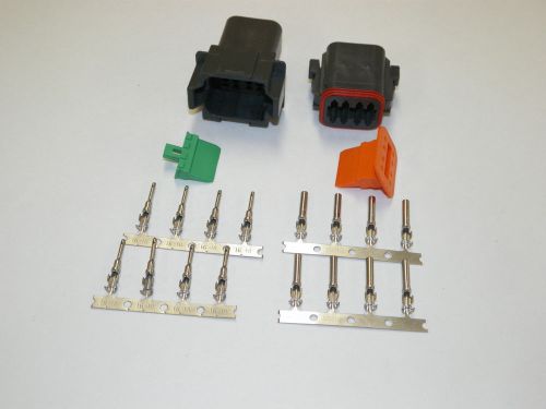 8x black deutch dt series connector set 16-18-20 ga stamped nickel terminals