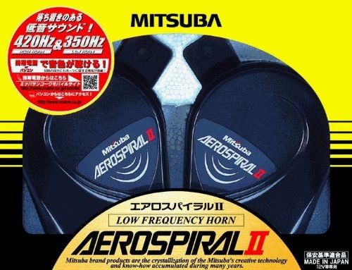 Mitsuba aerospiral ii 2 low frequency car horn mh13a-011a new from japan 12v