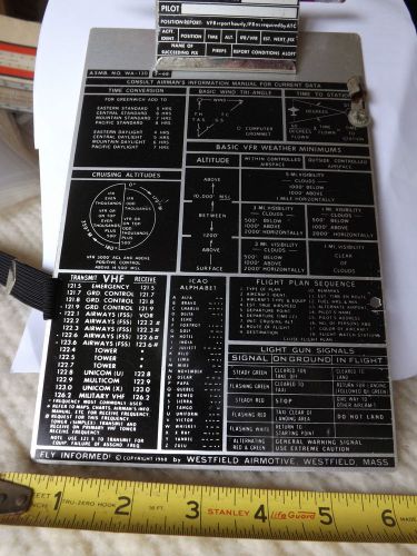 1968 fly informed airplane pilots westfield airmotive kneeboard asmb wa-130