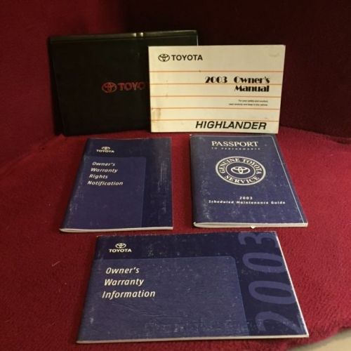 2003 toyota highlander oem owners manual set with warranty guides and case