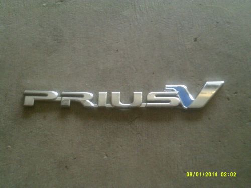 Oem toyota prius v chrome emblem 2012 2013 14 hybrid rear trunk badge  priusv