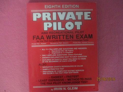 Private pilot faa written exam by irvin gleim text book