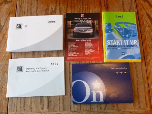Ion sedan 06 2006 saturn owners owner&#039;s manual 2.0l 2.2l 2.4l oem w/supplements