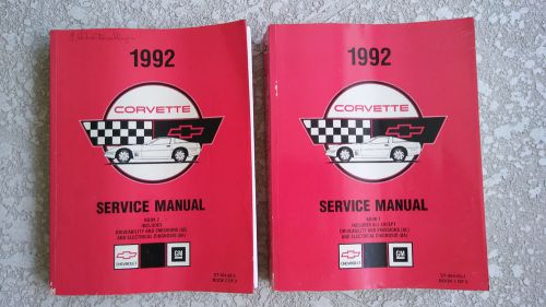 1992 corvette original gm service manuals. (book 1 and 2) very good condition