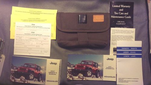 2007 jeep wrangler suv owners manual books guide canvas case all models