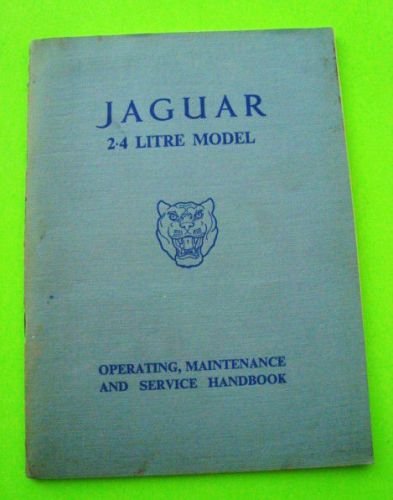 Rare 1955 -59 jaguar 2.4 litre sedan owner manual factory original + extras xlnt