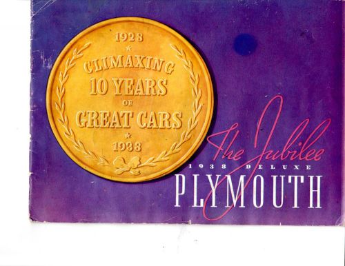1938 plymouth 38 very rare original dealer brochure 20 page manual booklet