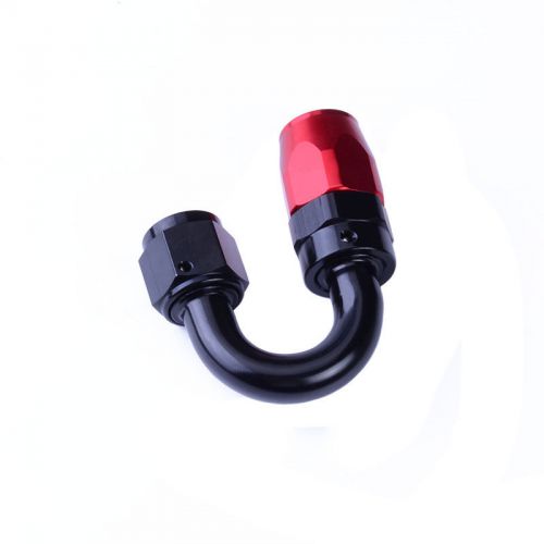 An8 # swivel hose 180 degree aluminum fittings oil fuel line adaptor black red