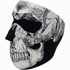 Zan headgear neoprene and skull glow in the dark face mask black/white wnfm002g