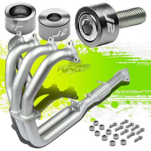 J2 for h23 bb2 ceramic exhaust manifold flex 4-2-1 header+gun metal washer bolts
