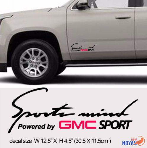 Sports mind, powered by gmc sport, racing sticker 12.5"