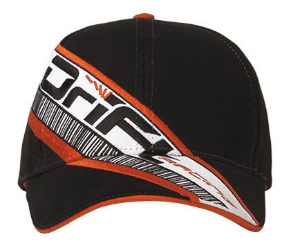 Drift racing men&#039;s race on cap / hat - osfm - black / orange / white 5245-507
