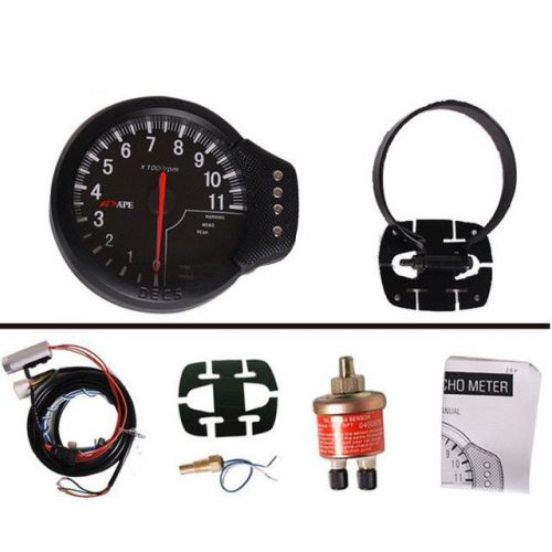 Decs 5&#034; 120mm 3 in 1 oil temperature pressure rev gauge tachometer black
