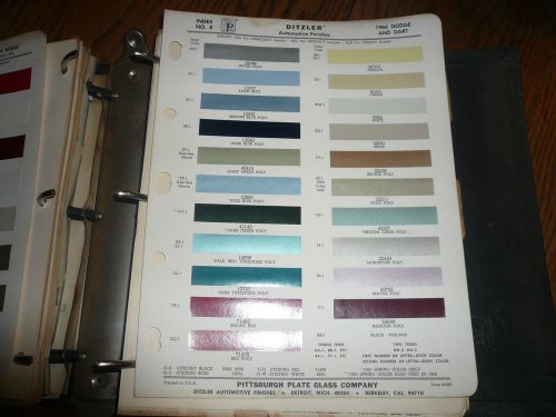 1966 dodge ditzler ppg color chip paint sample  dodge &amp; dart