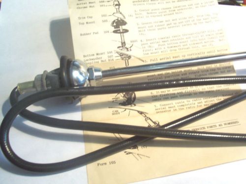 1949-1954 ford  flathead vintage  radio  antenna cowel mount 3 section stainless