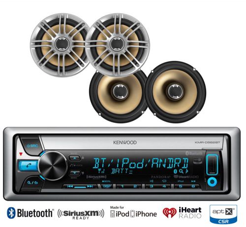 Marine ipod bluetooth cd usb kenwood radio, 4 marine polk audio 6.5&#034; speaker set