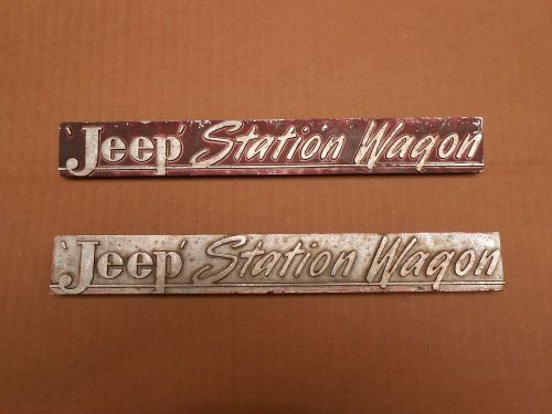 Jeep station wagon hood emblems painted pot metal