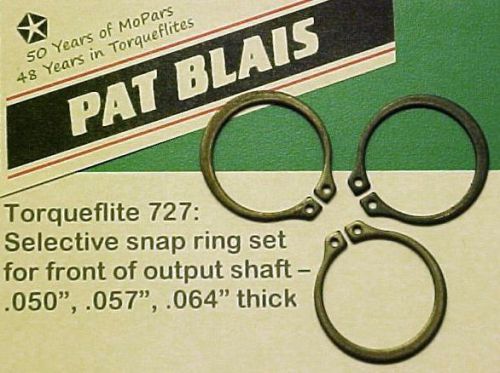 Torqueflite 727 &#039;62-89 output shaft selective snap rings: (set planet end play)