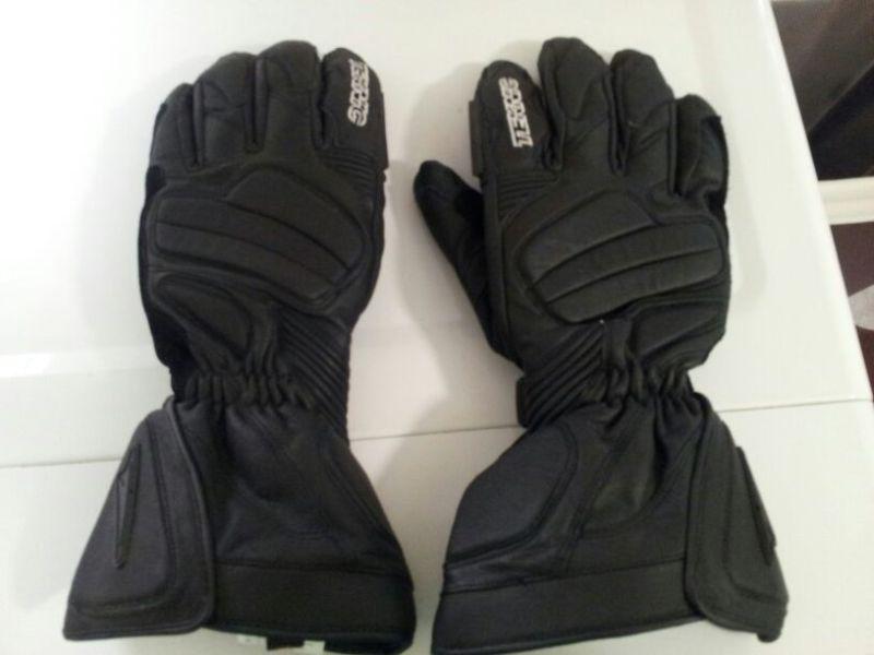 Find Teknic cold weather winter riding motorcycle gloves BLACK LEATHER