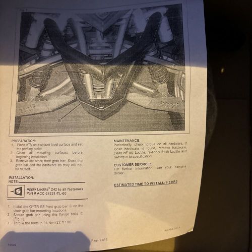 New 2006 - 2023 yamaha raptor 700 yfm 700 r se oem black front grab bar bumper