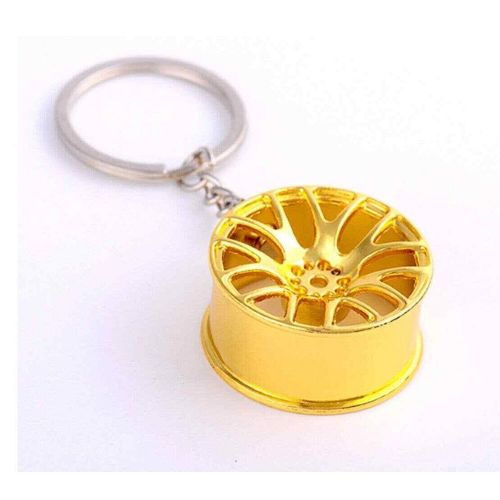 Golden hot creative wheel hub rim model man's keychain car key chain cool gift