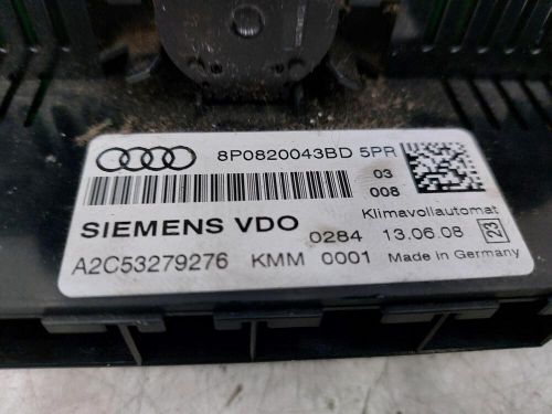 2008 AUDI A3 Mk2 (8P) Heater Air Con A/C Climate Controller, US $, image 3