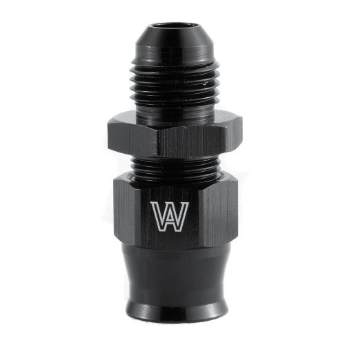 Straight -6an male to 3/8" pipe tube w/ brass ferrule black hardline compression