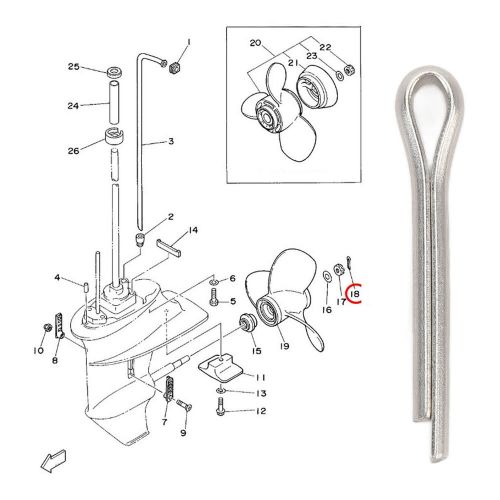 20Pcs Outboard Propeller Split Pin 91490‑30020‑00 for 20HP 6HP 8HP 9.9HP 15HP, US $10.96, image 3