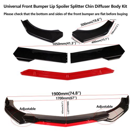 For Dodge Front Bumper Lip Side Skirt Rear Bumper Lip Strut Rods Black Red, US $140.00, image 10