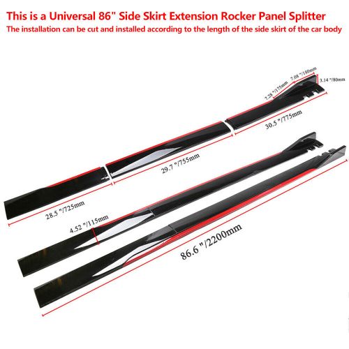 For Dodge Front Bumper Lip Side Skirt Rear Bumper Lip Strut Rods Black Red, US $140.00, image 14