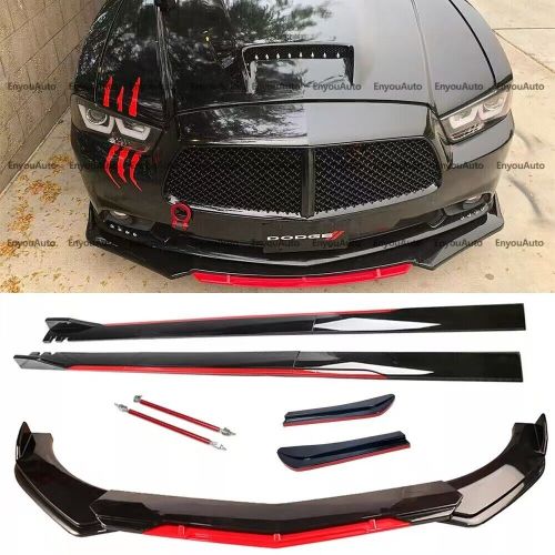 For Dodge Front Bumper Lip Side Skirt Rear Bumper Lip Strut Rods Black Red, US $140.00, image 15