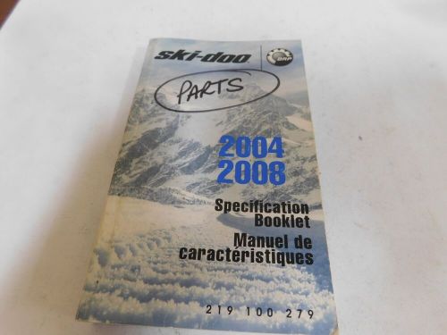 SKI DOO 2004-2008 SPECIFICATION BOOKLET #219100279 $19.25, US $19.25, image 3