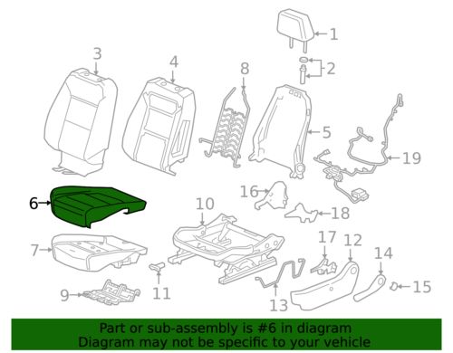 Genuine GM Black Driver Seat Cushion Cover 87818304, US $101.83, image 5