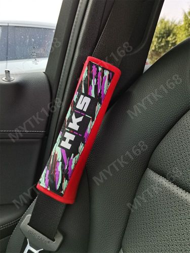 HKS Red 1 Pair Shoulder Pads Car Racing Seat Belt Cotton Strap Cover Universal, US $9.99, image 3