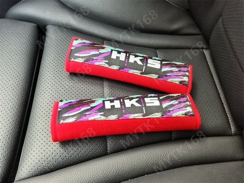 HKS Red 1 Pair Shoulder Pads Car Racing Seat Belt Cotton Strap Cover Universal, US $9.99, image 4