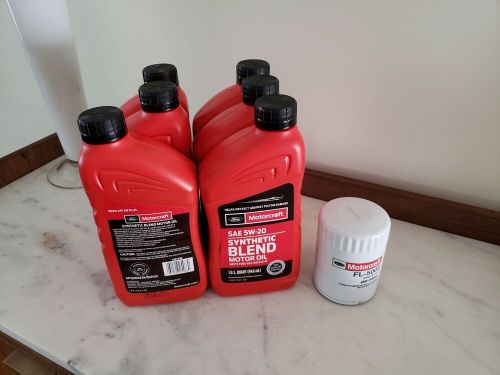 6 Motorcraft Motor Oil SAE 5W20 Syn Blend + FORD ENGINE OIL FILTER, US $97.95, image 2