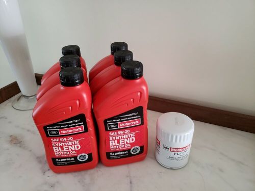 6 Motorcraft Motor Oil SAE 5W20 Syn Blend + FORD ENGINE OIL FILTER, US $97.95, image 3