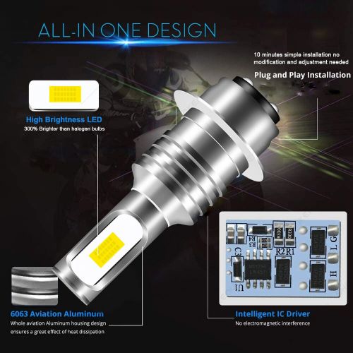 2 8000k bright led light bulbs for yamaha 2006 yfs200 blaster se headlight quad