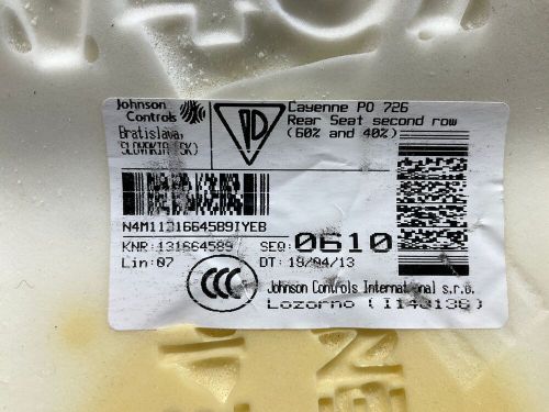 11-14 PORSCHE Cayenne Rear Second Row Right Passenger Lower Seat Cushion OEM, US $151.99, image 3