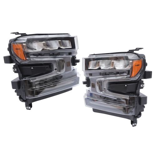 For 2019-2021 chevrolet silverado 1500 pair left+right led headlights headlamps