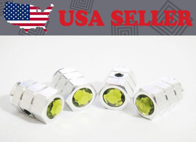 Find Green Crystal Chrome AntiTheft Tire Air Valve CapCC in Riverside, California, US, for US