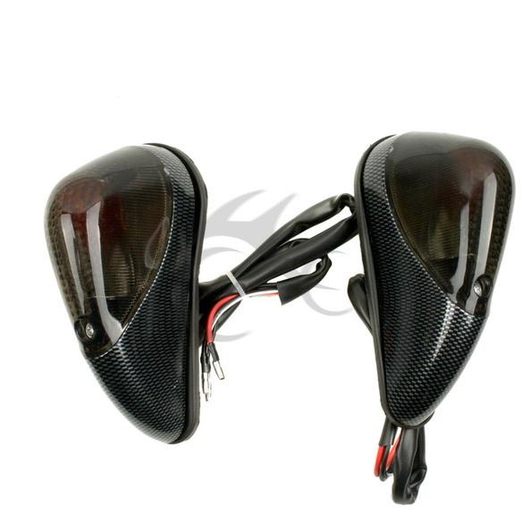 Carbon flush mount aero turn signals for kawasaki ninja ex 250 250r 1988-2013