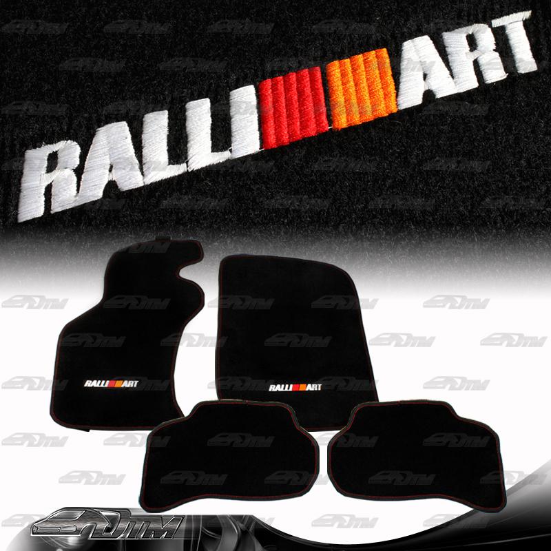 1995-1999 mitsubishi eclipse black non skid backing floor mats carpets